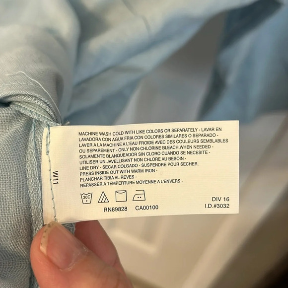 Gloria Vanderbilt Women’s (1X) 100% Linen Light Blue 3/4 Sleeve Lagenlook Tunic - Picture 7 of 7